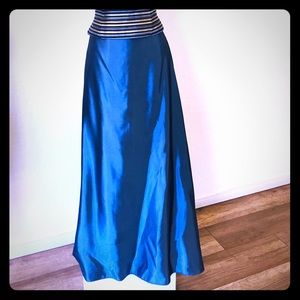 Blue formal Skirt with camisole jacket. bridal